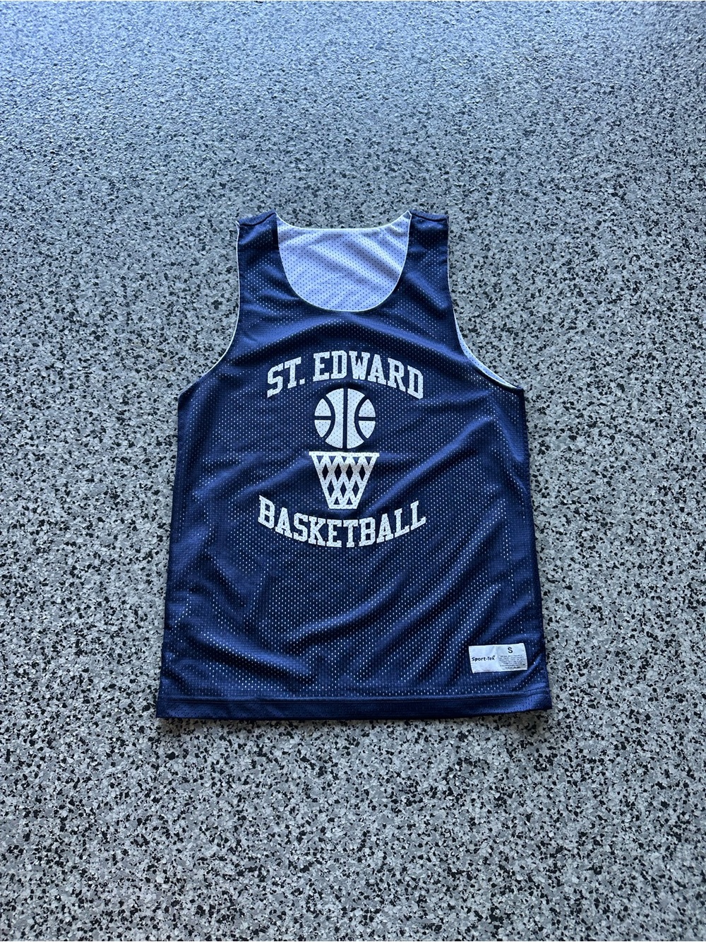 Sport-Tek Navy Reversible Basketball Jersey with White Graphics